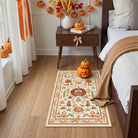 Violette Washable Halloween Pumpkin Yellow Rug Rugs Lahome