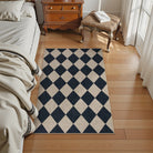Coline Washable Geometric Checkered Easy Jute Black Indoor/Outdoor Rug Easy Jute Area Rug Lahome