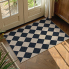 Coline Washable Geometric Checkered Easy Jute Black Indoor/Outdoor Rug Easy Jute Area Rug Lahome 2' x 3'