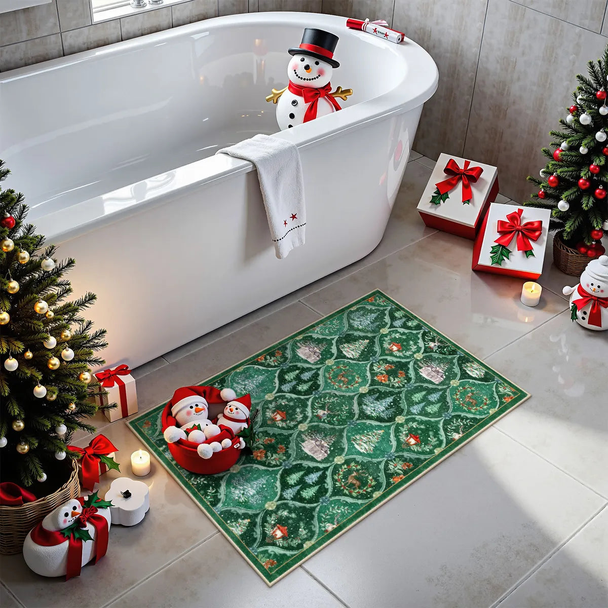 Christmas Washable World Moroccan Green Rug (Copy) Area Rugs Lahome