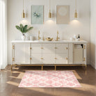 Meline Washable Classic Moroccan Trellis Baby Pink Rug Clearance Rugs Lahome