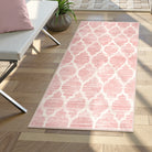 Meline Washable Classic Moroccan Trellis Baby Pink Rug Clearance Rugs Lahome