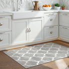Meline Washable Classic Moroccan Trellis Light Grey Rug Area Rugs Lahome