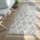 Meline Washable Classic Moroccan Trellis Light Grey Rug Area Rugs Lahome 2' x 4'