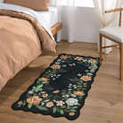 Flore Washable Boho Modern Parisian Floral Black Rug Area Rugs Lahome 2' x 4'