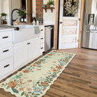 Flore Washable Boho Modern Parisian Floral Beige Rug Area Rugs Lahome 2' x 5'