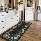 Flore Washable Boho Modern Parisian Floral Black Rug Area Rugs Lahome 2' x 5'