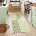 Sarrah Washable Modern Minimalism Rainbow Green Runner Rug Runner Rugs Lahome 2' x 5'