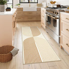 Sarrah Washable Modern Minimalism Rainbow Khaki Runner Rug Runner Rugs Lahome 2' x 5'
