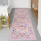 Clearance Claude Washable Maximalism Vibrant Blossom Floral 2x6 Pink Runner Rug Clearance Rugs Lahome