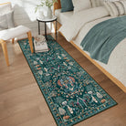 Avine Washable Bohemian Botanical Animals Green Rug Rugs Lahome 2' x 6'