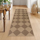 Coline Washable Geometric Checkered Easy Jute Khaki Indoor/Outdoor Rug Easy Jute Area Rug Lahome 2' x 6'