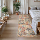 Elise Washable Ultra-thin Transitional Vintage Floral Moroccan Trellis Red & Orange Rug Area Rugs Lahome 2' x 5'