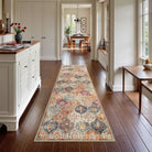 Elise Washable Ultra-thin Transitional Vintage Floral Moroccan Trellis Red & Orange Rug Area Rugs Lahome 2'6" x 8'