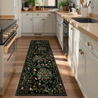 Elowen Washable Boho Forest Botanical Black Rug Rugs Lahome 2' x 6'