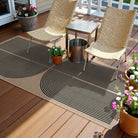 Enfys Washable Modern Rainbow Easy Jute Black Indoor/Outdoor Rug Clearance Rugs Lahome