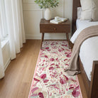 Herbier Washable Botanical Leaf Pink Rug Rugs Lahome