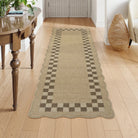 Linoe Washable Checkered Wavy Oatmeal Easy Jute Rug Rugs Lahome