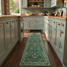 Marcel Washable Vintage Floral Bird Dark Green Rug Area Rugs Lahome 2.5' x 8'