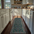 Marcel Washable Vintage Floral Bird Royal Blue Rug Area Rugs Lahome