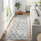 Meline Washable Classic Moroccan Trellis Light Grey Rug Area Rugs Lahome