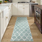 Meline Washable Classic Moroccan Trellis Sage Green Rug Area Rugs Lahome 2' x 6'
