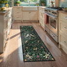 Myrrha Washable Fantasy Garden and Unicorn Dark Green Rug Area Rugs Lahome 2' x 6'
