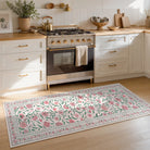 Solace Washable Boho French Elegant Floral Pink Rug Rugs Lahome