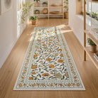 Solace Washable Boho French Elegant Floral Yellow Rug Rugs Lahome 2' x 6'