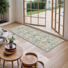 Stacy Washable Floral Vintage Botanical Green Rug Area Rugs Lahome