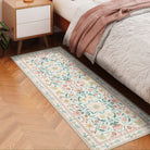 Stacy Washable Floral Vintage Botanical Light-Pink Rug Area Rugs Lahome