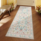 Stacy Washable Floral Vintage Botanical Light-Pink Rug Area Rugs Lahome 2' x 6'