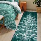 Velours Christmas Washable Tree and Snowflake Green Rug Area Rugs Lahome