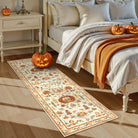 Violette Washable Halloween Pumpkin Yellow Rug Rugs Lahome