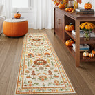 Violette Washable Halloween Pumpkin Yellow Rug Rugs Lahome 2' x 6'