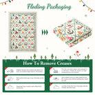 Ondule Christmas Washable Wreath Tree Plaid Ivory Beige Rug Area Rugs Lahome