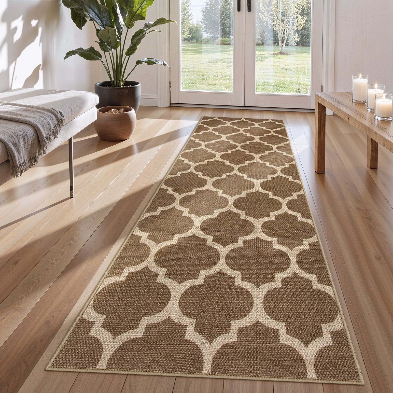 SUNDEREY Moroccan Geometric Area Rug, Washable Bedroom Rug,Easy Jute Indoor Outdoor Carpet, Farmhouse Checkered Non Slip Black Carpet for Office Couch Entrance Kitchen Walmart Walmart