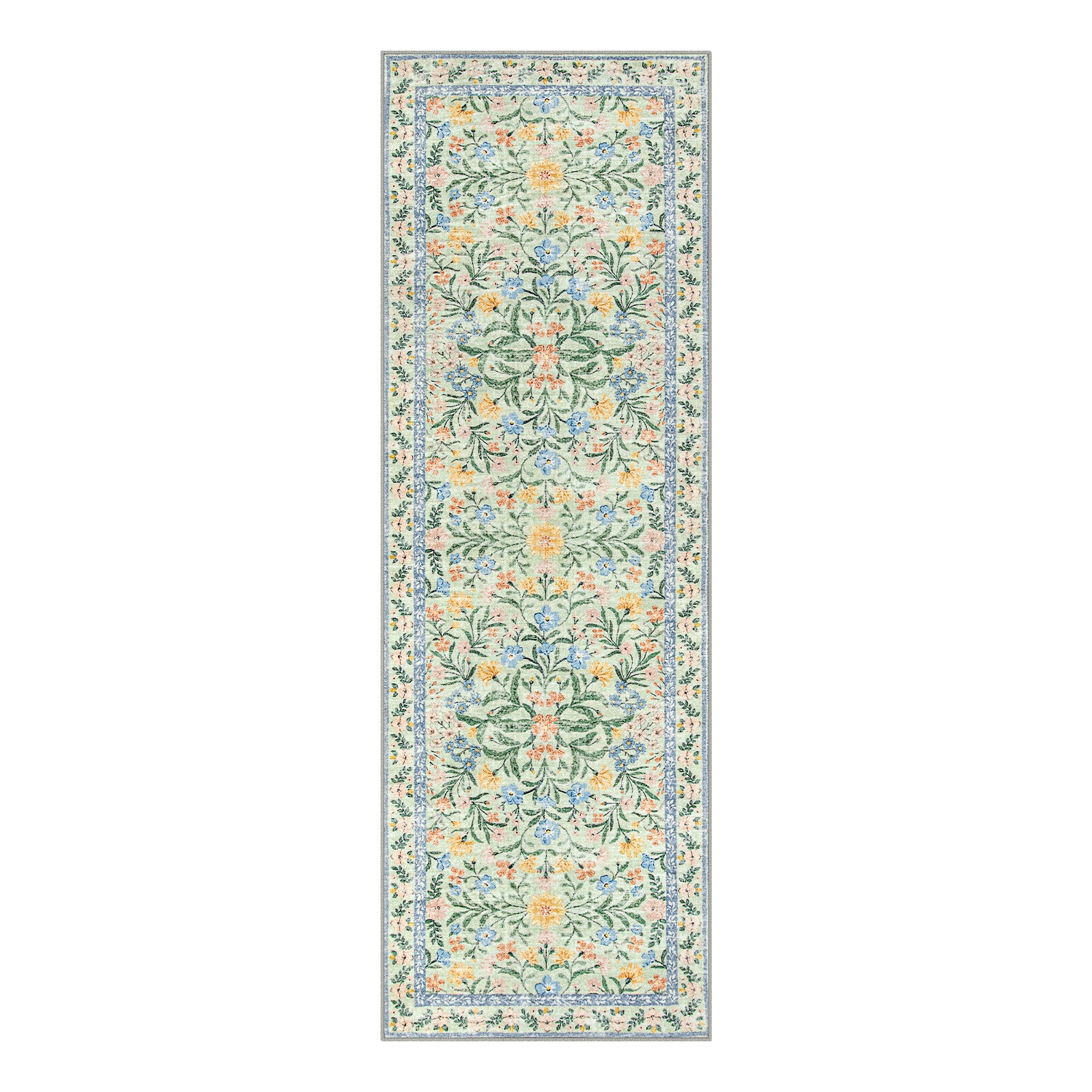 Sylvie Boho Modern Parisian Garden Green Floral Area Rug - Lahome