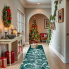 Christmas Washable Tree and Snowflake Green Rug Area Rugs Lahome