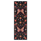 Fleuron Washable Boho Garden Floral Butterfly Black Runner Rug Rugs Lahome