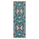 Fleuron Washable Boho Garden Floral Butterfly Blue Runner Rug Rugs Lahome