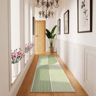 Sarrah Washable Modern Minimalism Rainbow Green Runner Rug Runner Rugs Lahome