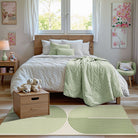 Sarrah Washable Modern Minimalism Rainbow Green Runner Rug Runner Rugs Lahome