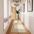 Sarrah Washable Modern Minimalism Rainbow Khaki Runner Rug Runner Rugs Lahome