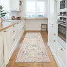 Sylvie Washable Boho Modern Parisian Garden Floral Pink Rug Area Rugs Lahome 2' x 6'