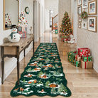 Gabriel Christmas Washable Cottage Lights Forest Animals Green Rug Area Rugs Lahome