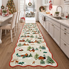 Gabriel Christmas Washable Cottage Lights Forest Animals Beige Rug Area Rugs Lahome 2' x 8'