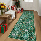 Pascal Christmas Washable World Moroccan Green Rug Area Rugs Lahome 2' x 8'