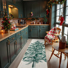 Velours Christmas Washable Tree and Snowflake Beige Rug Area Rugs Lahome 2' x 8'