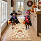 Violette Washable Halloween Pumpkin Yellow Rug Rugs Lahome